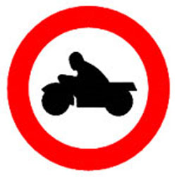 شاخصة ممنوع مرور الدراجات الناريه