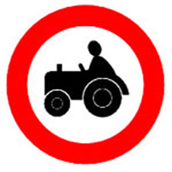 شاخصة ممنوع مرور المركبات الزراعيه